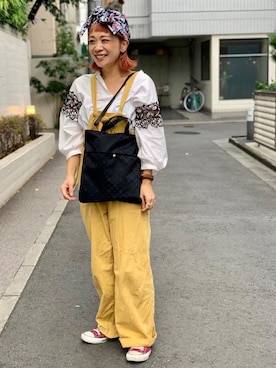 「Another Edition（アナザーエディション）のアイテム（オールインワン・サロペット）」を使った、kiiroitoriさん（レディース・156cm）の秋コーディネート