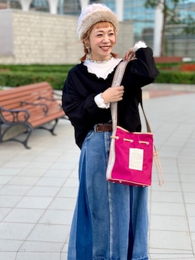 「シアタープロダクツ(THEATRE PRODUCTS)」｜「アイテム（ハンチング/ベレー帽）」を使った、kiiroitoriさん（レディース・156cm）の秋コーディネート