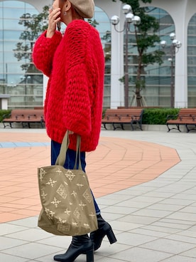 「LOWRYS FARM（ローリーズファーム）のストレッチヒールブーツ　851418（ブーツ）」を使った、kiiroitoriさん（レディース・156cm）の冬コーディネート