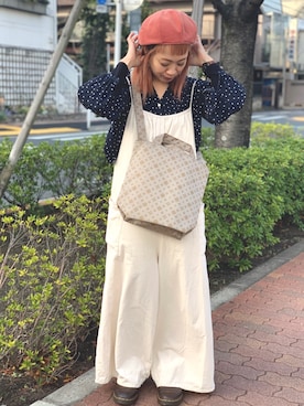 「Casselini（キャセリーニ）のアイテム（ハンチング/ベレー帽）」を使った、kiiroitoriさん（レディース・156cm）の冬コーディネート