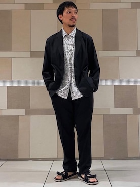 「☆柄シャツ」｜minetokuさん（メンズ・173cm）の春コーディネート