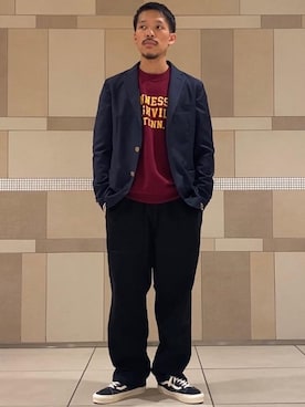 「BIG MAC（ビッグマック）のアイテム（パンツ）」を使った、minetokuさん（メンズ・173cm）の秋コーディネート