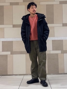 「MoonStar（ムーンスター）のアイテム（スリッポン）」を使った、minetokuさん（メンズ・173cm）の冬コーディネート