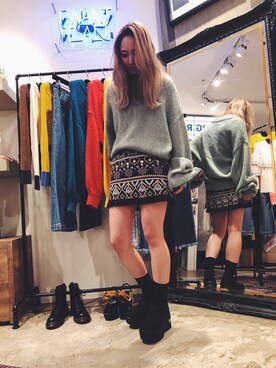 「アイテム（スカート、その他）」を使った、MEGさん（レディース・160cm）の冬コーディネート