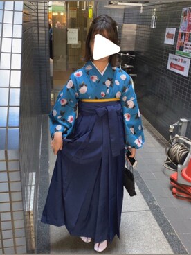 「袴」｜「アイテム（その他）」を使った、mitochaさん（レディース・155cm）の春コーディネート