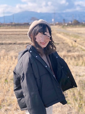 「アプレジュール」｜「アイテム（ハンチング/ベレー帽）」を使った、kana 相互さん（レディース・156cm）の冬コーディネート
