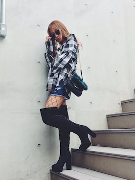 「ENVYM（アンビー）のアイテム（バッグ）」を使った、HARUKAさん（レディース・156cm）の夏コーディネート