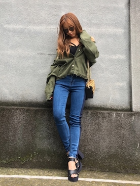 「ENVYM（アンビー）のアイテム（バッグ）」を使った、HARUKAさん（レディース・156cm）の夏コーディネート