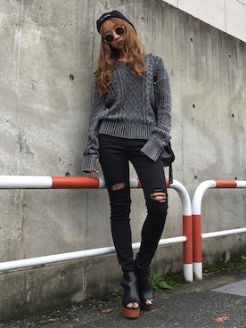 「アイテム（ブーティ）」を使った、HARUKAさん（レディース・156cm）の夏コーディネート