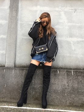 「ENVYM（アンビー）のアイテム（バッグ）」を使った、HARUKAさん（レディース・156cm）の秋コーディネート