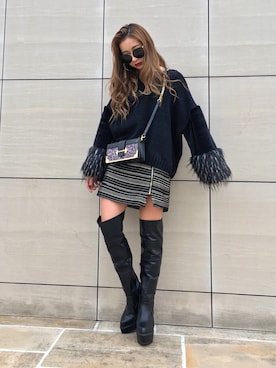 「ENVYM（アンビー）のアイテム（バッグ）」を使った、HARUKAさん（レディース・156cm）の秋コーディネート