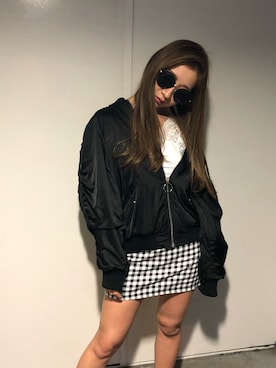 「ENVYM（アンビー）のアイテム（ブルゾン）」を使った、HARUKAさん（レディース・156cm）の冬コーディネート