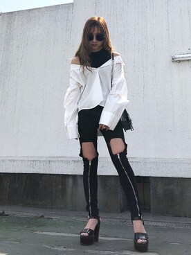 「ミドルネック」｜HARUKAさん（レディース・156cm）の春コーディネート