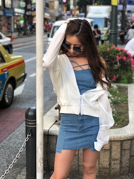 「ENVYM（アンビー）のアイテム（ブルゾン）」を使った、HARUKAさん（レディース・156cm）の春コーディネート
