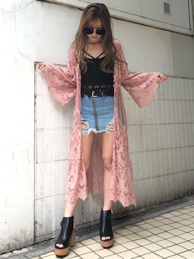 「アイテム（ブーティ）」を使った、HARUKAさん（レディース・156cm）の春コーディネート