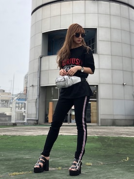 「ENVYM（アンビー）のアイテム（バッグ）」を使った、HARUKAさん（レディース・156cm）の夏コーディネート