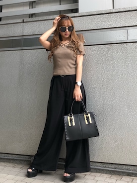 「ENVYM（アンビー）のアイテム」を使った、HARUKAさん（レディース・156cm）の夏コーディネート