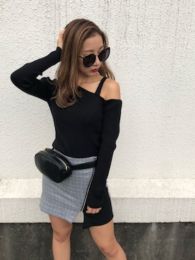 「ENVYM（アンビー）のアイテム（バッグ）」を使った、HARUKAさん（レディース・156cm）の秋コーディネート