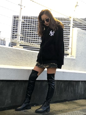 「NY」｜HARUKAさん（レディース・156cm）の秋コーディネート