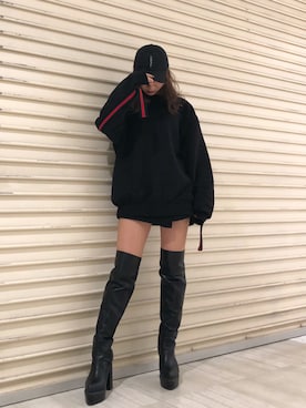 「ENVYM（アンビー）のアイテム（帽子）」を使った、HARUKAさん（レディース・156cm）の秋コーディネート