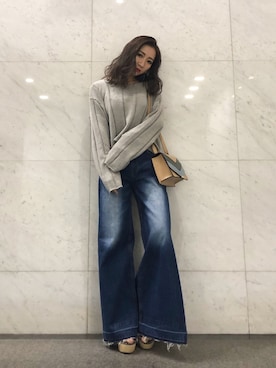 「ENVYM（アンビー）のアイテム（バッグ）」を使った、HARUKAさん（レディース・156cm）の春コーディネート