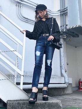 「ENVYM（アンビー）のアイテム（バッグ）」を使った、HARUKAさん（レディース・156cm）の春コーディネート