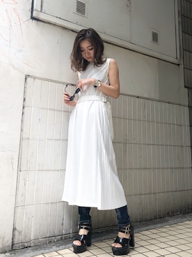 「ENVYM（アンビー）のアイテム（ワンピース/ドレス）」を使った、HARUKAさん（レディース・156cm）の春コーディネート