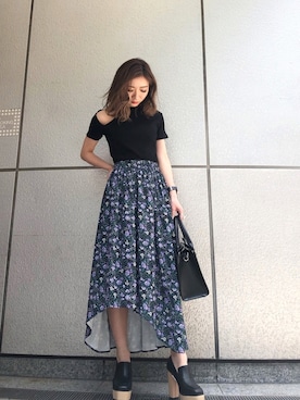 「ENVYM（アンビー）のアイテム（バッグ）」を使った、HARUKAさん（レディース・156cm）の春コーディネート