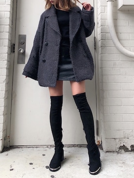 「コクーンコート」｜「アイテム（その他アウター）」を使った、HARUKAさん（レディース・157cm）の秋コーディネート