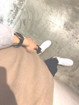 「NIKE（ナイキ）のアイテム（スニーカー、ホワイト系）」を使った、Naokiさん（メンズ・168cm）の秋コーディネート