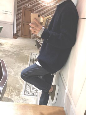 「UNIQLO（ユニクロ）のアイテム（ニット/セーター、その他）」を使った、Naokiさん（メンズ・168cm）の秋コーディネート