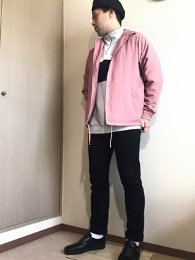 「JUNRED（ジュンレッド）のアイテム（ハンチング/ベレー帽）」を使った、モハメド有村さん（メンズ・171cm）の春コーディネート