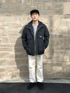 「アイテム（マウンテンパーカー）」を使った、桑畑さん（メンズ・175cm）の秋コーディネート