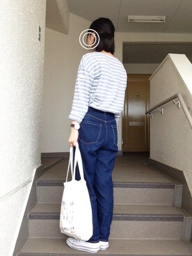 「Daniel Wellington（ダニエルウェリントン）の【Daniel Wellington】レザーバンド３６ＭＭ（アナログ腕時計）」を使った、sonoさん（レディース・157cm）の夏コーディネート