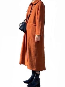 「select MOCA（セレクトモカ）のアイテム（ステンカラーコート）」を使った、yuさん（レディース・162cm）の冬コーディネート
