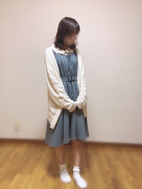 「ゆるカーディガン」｜yuyuさん（レディース・154cm）の秋コーディネート