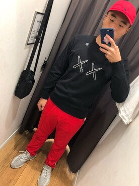 「MLB（メジャーリーグベースボール）のアイテム（パンツ）」を使った、Tony yangさん（メンズ・175cm）の秋コーディネート