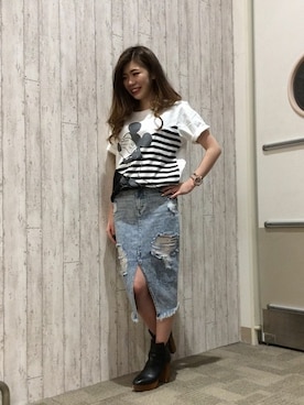 「ペアルック」｜VENCE EXCHANGE LADIES STAFFさん（レディース・160cm）の春コーディネート