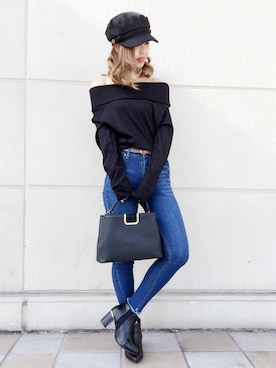 「アイテム（キャスケット）」を使った、VENCE EXCHANGE LADIES STAFFさん（レディース・160cm）の春コーディネート