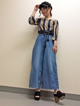 「アイテム（キャスケット）」を使った、VENCE EXCHANGE LADIES STAFFさん（レディース・160cm）の春コーディネート