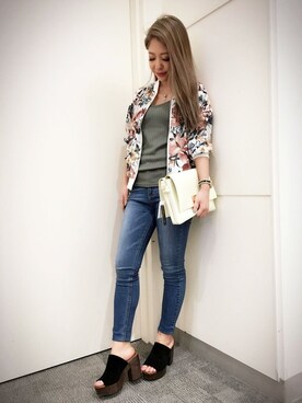 「VENCEEXCHANGE（ヴァンスエクスチェンジ）のアイテム（ブルゾン）」を使った、VENCE EXCHANGE LADIES STAFFさん（レディース・160cm）の春コーディネート