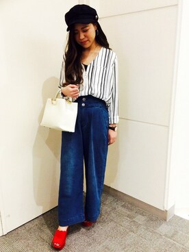 「アイテム（キャスケット）」を使った、VENCE EXCHANGE LADIES STAFFさん（レディース・160cm）の春コーディネート