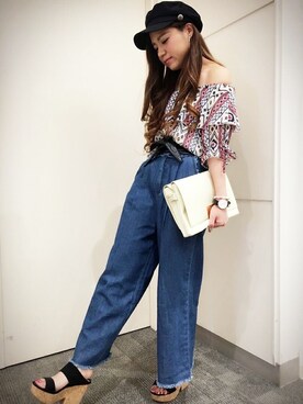 「アイテム（キャスケット）」を使った、VENCE EXCHANGE LADIES STAFFさん（レディース・160cm）の春コーディネート