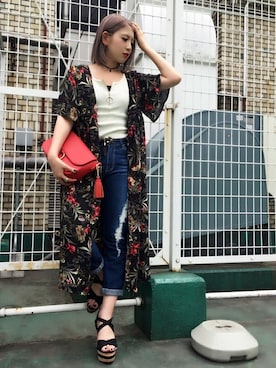 「シャツディガン」｜VENCE EXCHANGE LADIES STAFFさん（レディース・160cm）の夏コーディネート