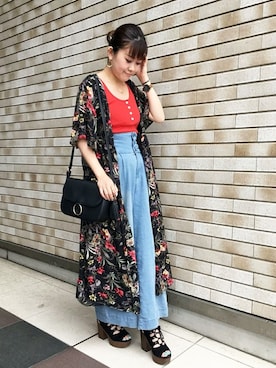 「シャツディガン」｜VENCE EXCHANGE LADIES STAFFさん（レディース・160cm）の夏コーディネート