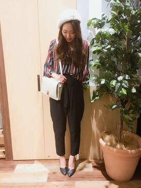 「アンゴラ」｜「アイテム（ハンチング/ベレー帽）」を使った、VENCE EXCHANGE LADIES STAFFさん（レディース・160cm）の秋コーディネート