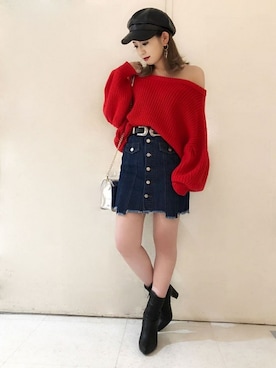 「アイテム（キャスケット）」を使った、VENCE EXCHANGE LADIES STAFFさん（レディース・160cm）の冬コーディネート