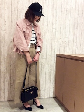「VENCEEXCHANGE（ヴァンスエクスチェンジ）の7cmポインテッドトゥパンプス        （パンプス）」を使った、VENCE EXCHANGE LADIES STAFFさん（レディース・160cm）の春コーディネート
