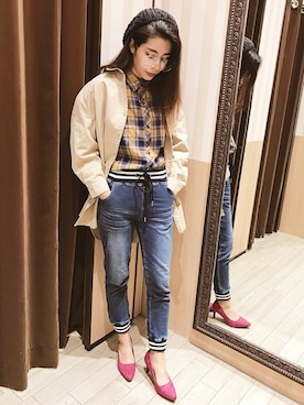 「VENCEEXCHANGE（ヴァンスエクスチェンジ）の7cmポインテッドトゥパンプス        （パンプス）」を使った、VENCE EXCHANGE LADIES STAFFさん（レディース・160cm）の秋コーディネート