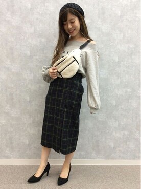「VENCEEXCHANGE（ヴァンスエクスチェンジ）の7cmポインテッドトゥパンプス        （パンプス）」を使った、VENCE EXCHANGE LADIES STAFFさん（レディース・160cm）の秋コーディネート